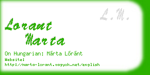 lorant marta business card